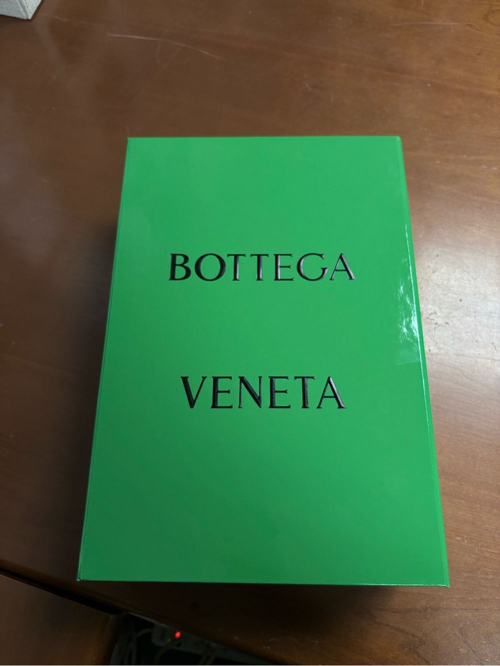Bottega Veneta Bright Green Branded Storage Box